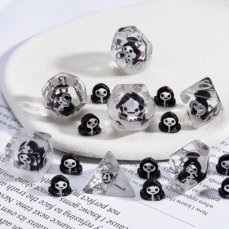 weyano D&D Resin Dice Set, Ghost Polyhedral Dice for Dungeons and Dragons, RPG, MTG DND 7-DIE (D4, D6, D8, D10, D12, D20, D%) - Image 4
